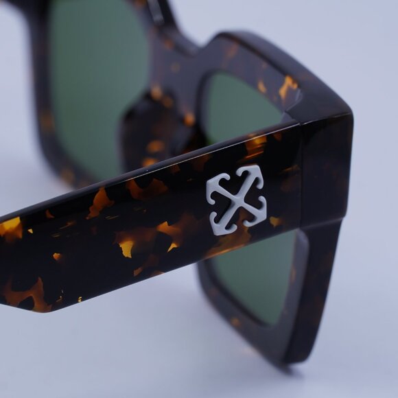 Off-White OERI13I JACKSON 6055 Sunglasses Havana Square Frame, Green Lenses - Picture 9 of 10